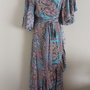 Bohemian Silk Wrap Dress made in India